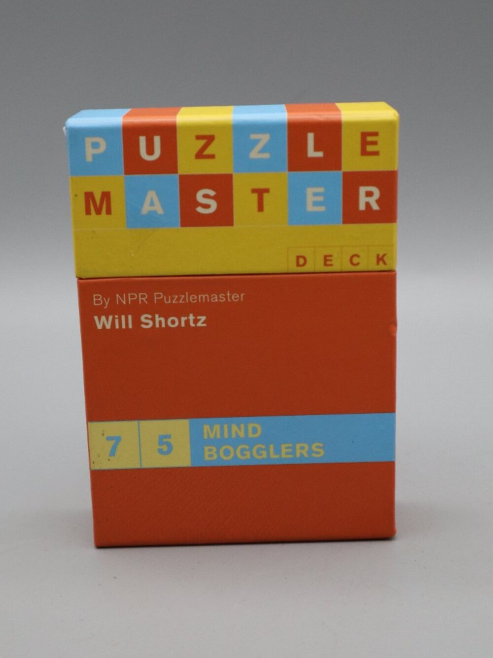 Will Shortz Puzzle Master Deck Card Game 75 Mind Bogglers Excellent